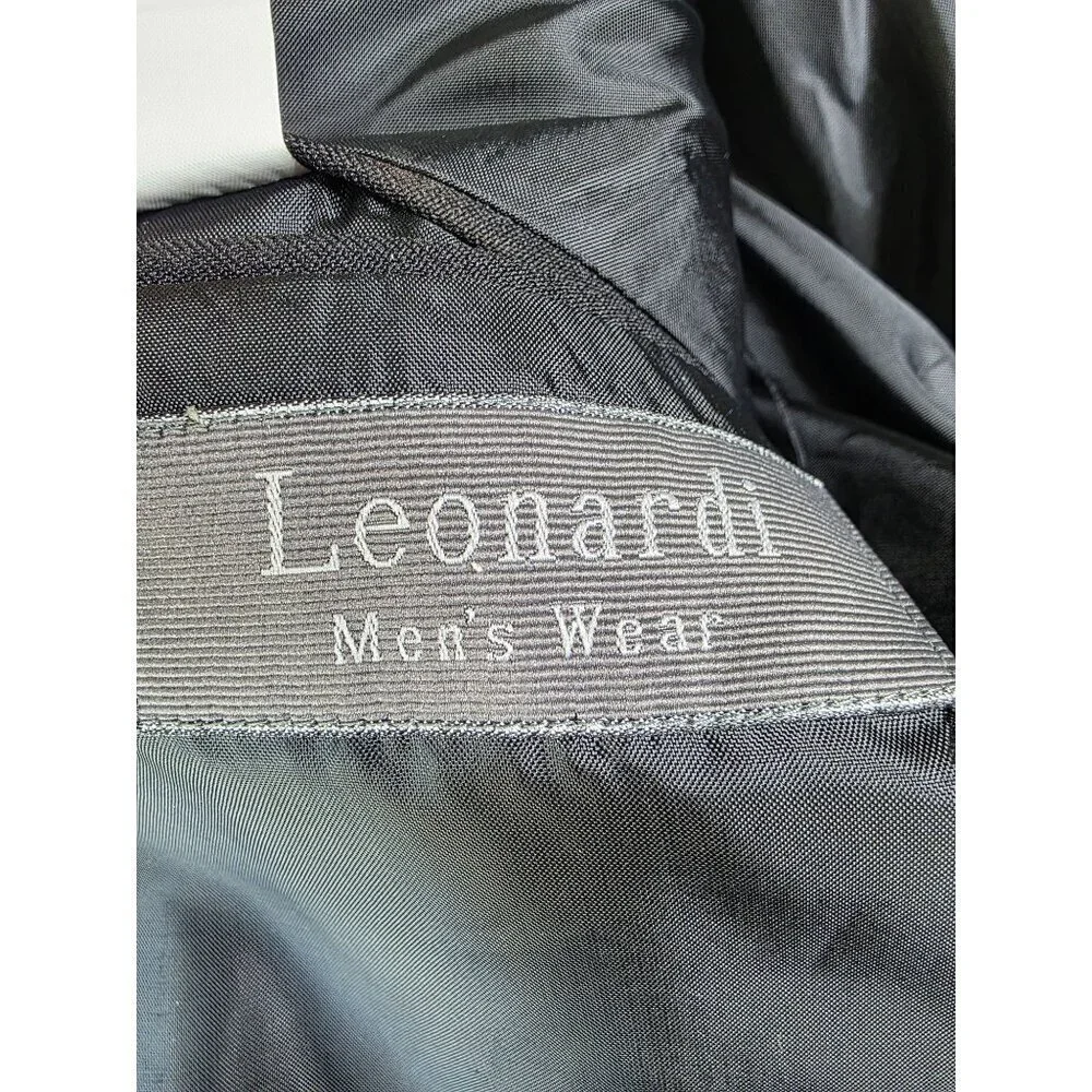 Mens Black Pinstripe Blazer 38S Wool Feel By Burnei Hand Tailored - Picture 13 of 16